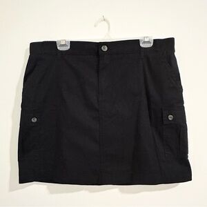 Lee Black Cargo Skort Women's 16 Stretchy Waistband Comfortable Skort Active